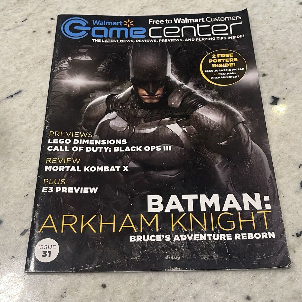 Walmart Exclusive Magazine Game Center Issue 31 Batman Arkham Knight W/ Posters